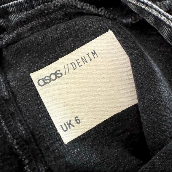 ASOS DESIGN size 2 Dress Black Denim Button Down Mini Sleeveless - Picture 5 of 6